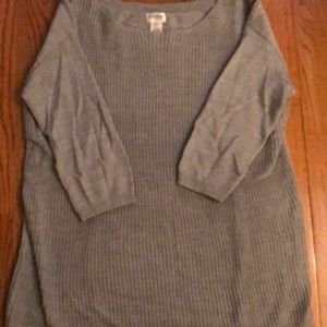Silver 3/4 length maternity sweater